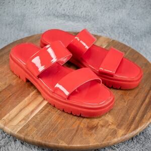Olivia Miller - Red Platform Sandal - Size 7 - New Summer Beach